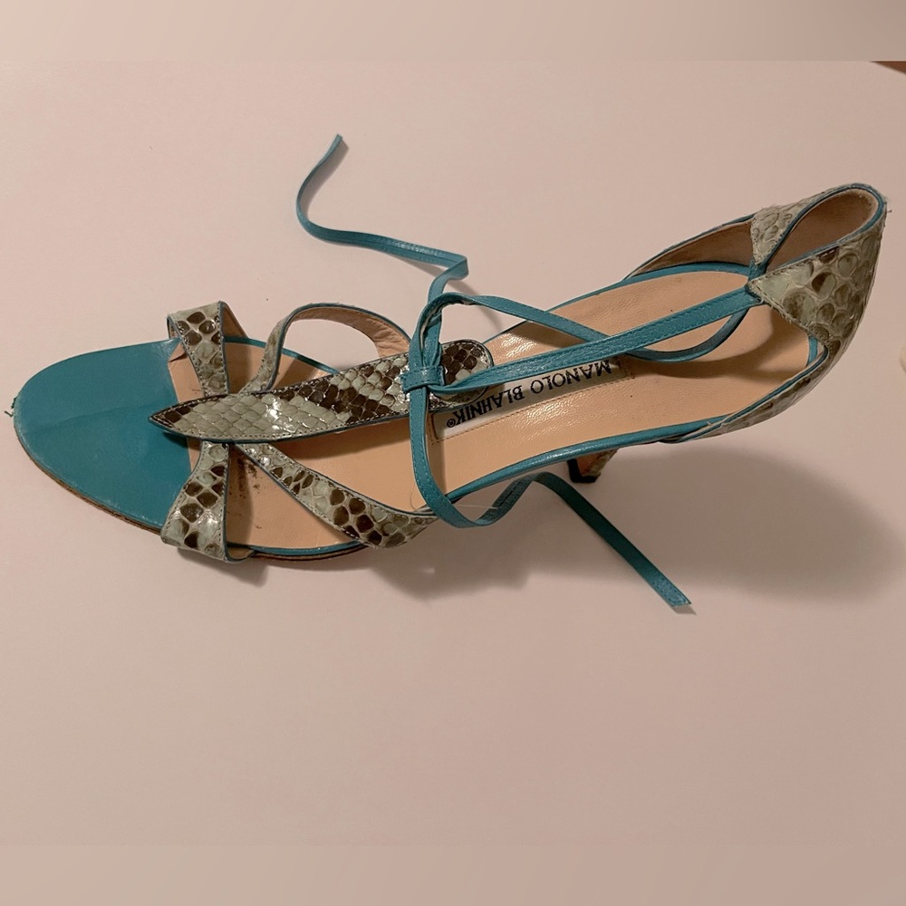 Manolo Blahnik Python heels with Dustbag 
Worn see photos